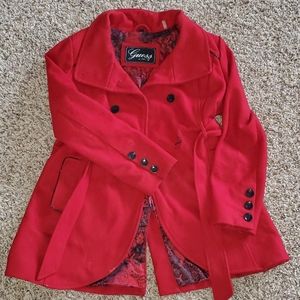 Red Guess Peacoat